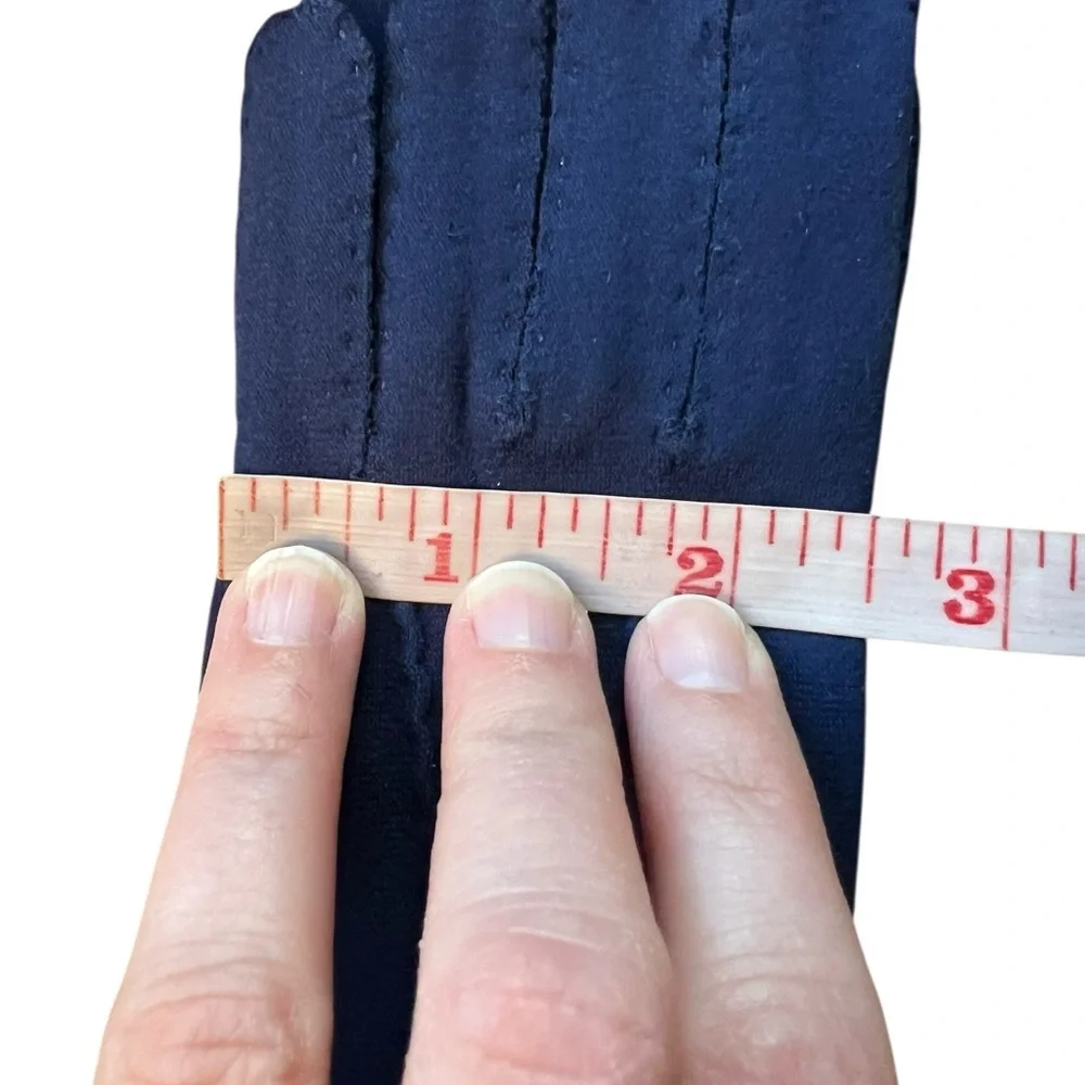 Lot of 6 Vintage Fownes Girls Navy Blue 100% Cotton Gloves Everyday Size 4